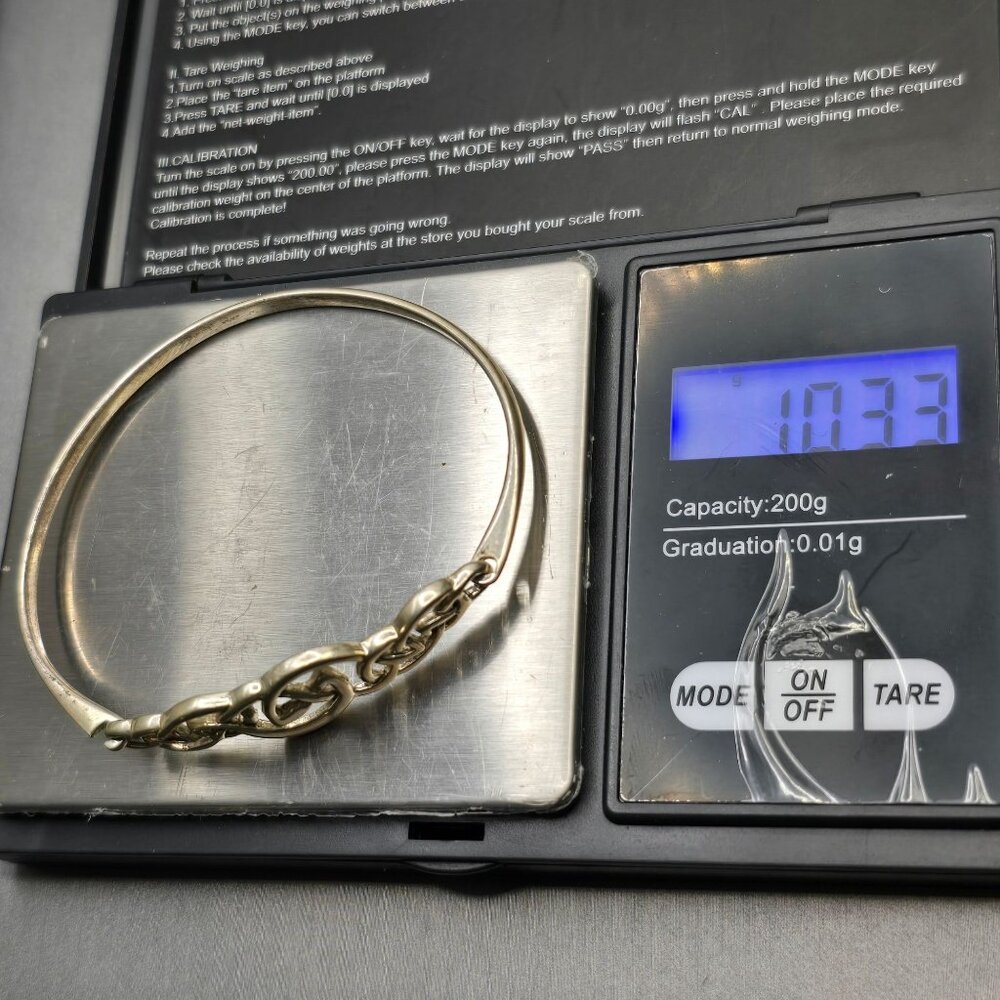 VTG Sterling Silver 925 Celtic Knot Bracelet 7" Hinged Design 10.33g - Picture 11 of 11